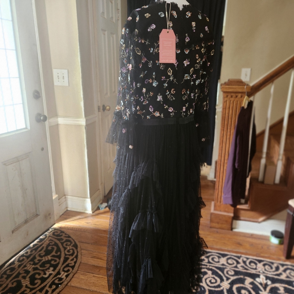 Mesh Embroidered Ruffled Cotragecore Boho Swong Dress - Picture 5 of 10
